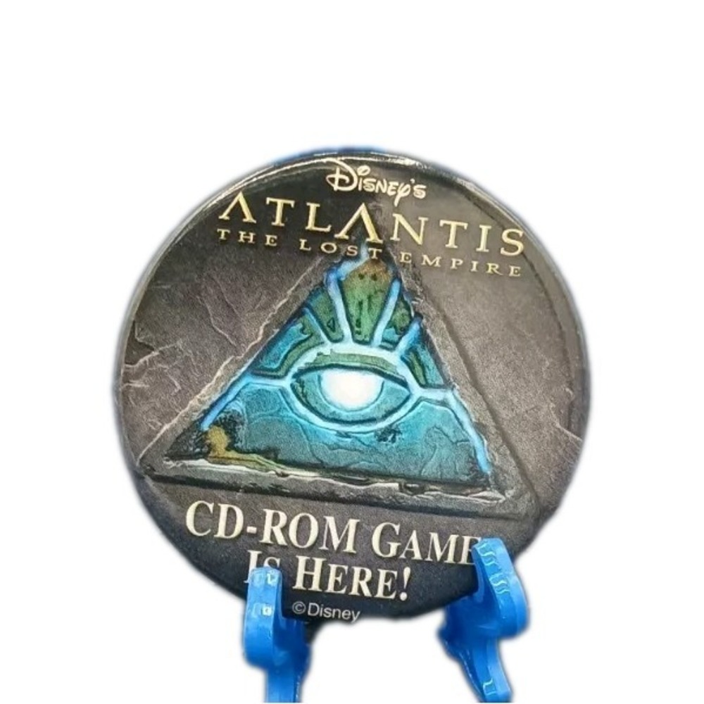 Walt Disney Atlantis The Lost Empire CD-ROM Game Release Button Pin Pinback